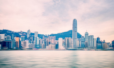 Fototapeta na wymiar Hong Kong cityscape : View from Victoria harbor
