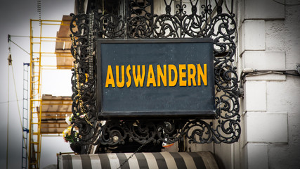 Schild 347 - Auswandern