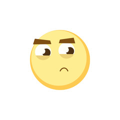 Yellow emoji icon for app game, ui or web design template. Vector emotion sign face