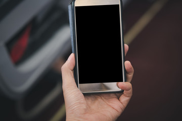 woman traveler using smartphone in airplane. passenger holding mobile phone in aircraft. travel & connection