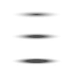 Different transparent black oval shadow set with soft edge isolated on white background. Vector divider element