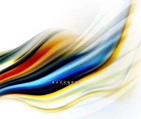 Fluid liquid mixing colors concept on light grey background, wave and swirl curve flow line, trendy abstract layout template for business presentation, app wallpaper banner, poster or wallpaper