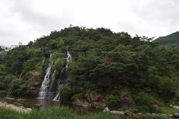 Waterfall on a Mountain
