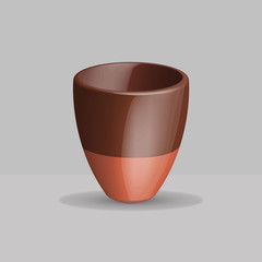 Brown Ceramic Kulhad Cup,3D vector