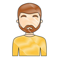 avatar man with beard over white background, vector illustration