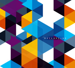 Multicolored triangles abstract background, mosaic tiles concept