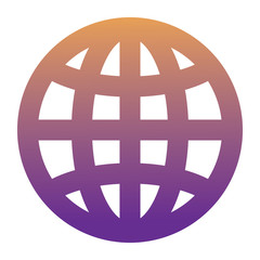 global sphere icon over white background, vector illustration