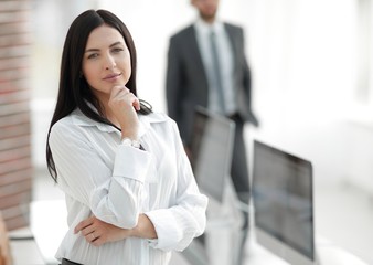 portrait of a perspective successful young woman.