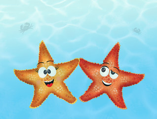 starfishes in the sea