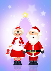 illustration of Santa Claus coupled