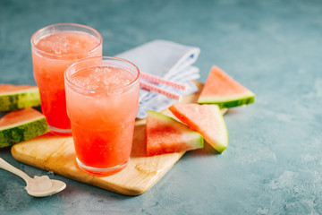 Refreshing watermelon drink with ice