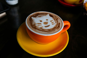 Mocca Hot Coffee on table