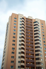 The facade of a high-rise buildings