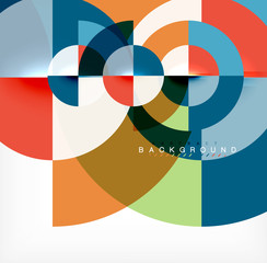 Obraz premium Minimal circle abstract background design, multicolored template for business or technology presentation or web brochure cover layout, wallpaper