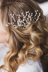 Brauthaardetail mit Lockennahaufnahme