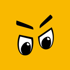 Angry cartoon eyes