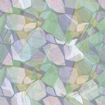 Seamless Abstract Geometric Modern Pattern Of Muted Tones. 