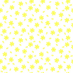Yellow daisy flowers seamless background