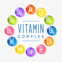 Set of main vitamin icons for Your design - obrazy, fototapety, plakaty