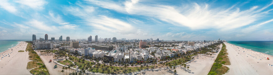 Fototapeta na wymiar Miami Beach skyline, Florida. Aerial view in spring season