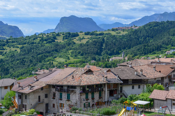 Fototapeta na wymiar The village of Stenico on Trentino in Italy