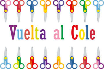 Fondo de tijeras de la vuelta al cole.