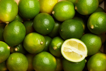 Bunch of fresh green limes