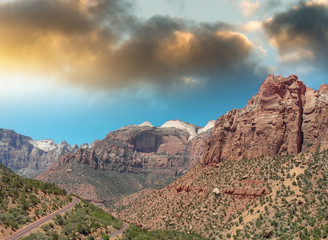 Amazing aerial view of beautiful canyon on a sunny summer day