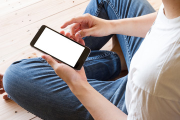 man using mobile smart phone