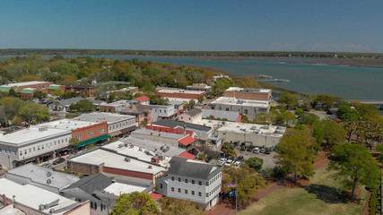Fototapeta na wymiar Aerial view of Beaufort, SC