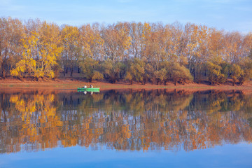 fishing in the boat