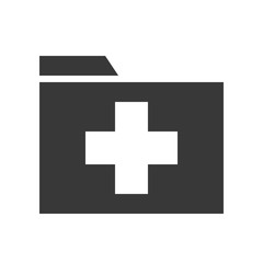 Obraz premium cross sign on folder, healthcare and medical related solid icon