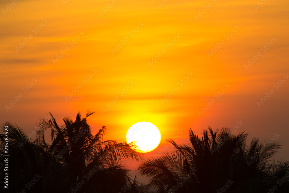 Wall mural evening sunlight orange hot zone.