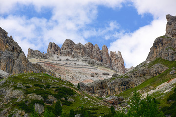 Fototapeta na wymiar The beautiful Mountains view in Dolomites Italy.