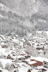 Historic Villages of Shirakawa-go and Gokayama, Japan in winter.