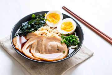 Shoyu ramen noodle with pork and egg