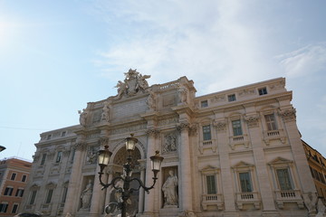 Rome,Italy-July 27 2018: Trevi Fountain in the afternoon
