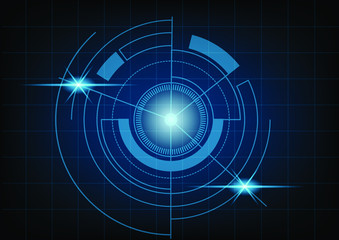 Abstract blue technology background with circle tech , Vector illustration