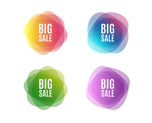 Big Sale. Special offer price sign. Advertising Discounts symbol. Colorful round banners. Overlay colors shapes. Abstract design concept. Vector