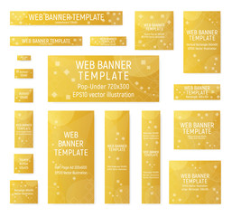 Naklejka premium Yellow web banners. Standard size. Vector illustration