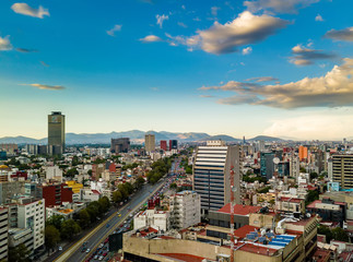 Mexico City - Chapultepec panoramic view - sunset