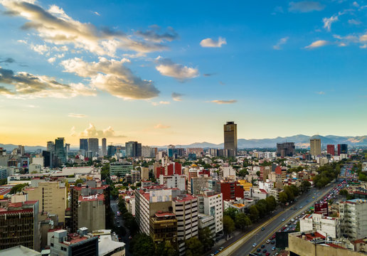 Mexico City - Chapultepec panoramic view - sunset