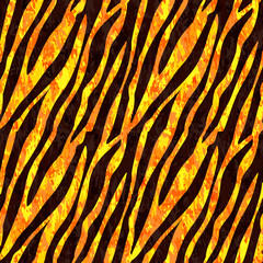 Golden glitter tiger seamless pattern. Animal print. Vector background for fabric,textile, wrapping.  