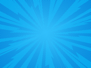Pop art comic background lightning blast halftone dots. © sanchesnet1