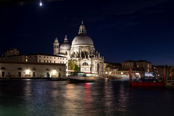 Basilica Santa Maria della Salute at night, Venice, Italy