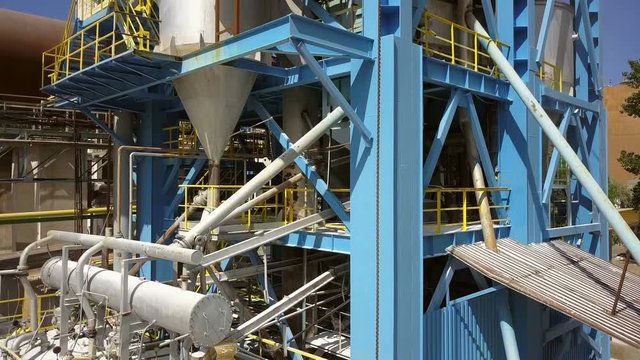 Gas suspension calciner for production of alumina, aerial view
