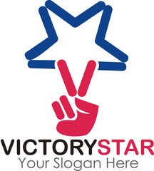 Victory star logo design
