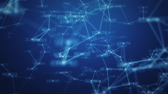 Digital network with numbers - Seamless loop