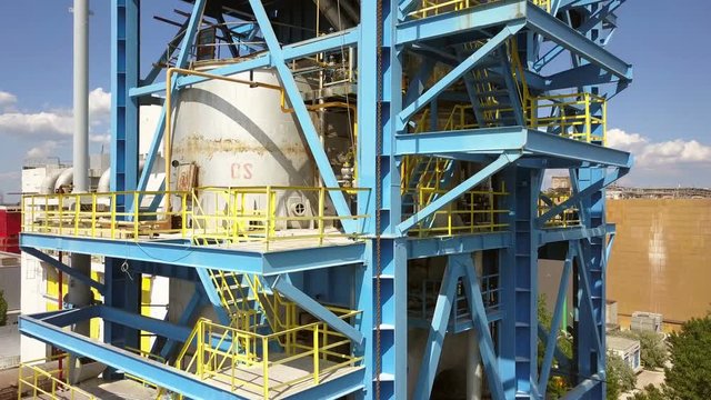 Gas suspension calciner for production of alumina, aerial view