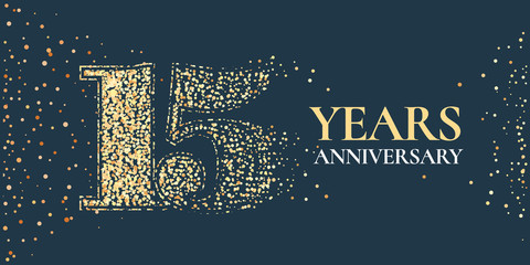 Naklejka premium 15 years anniversary celebration vector icon, logo